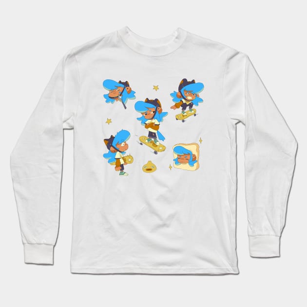 Skater cat Long Sleeve T-Shirt by MaiType